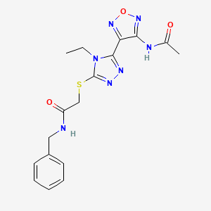 2-({5-[4-(acetylamino)-1,2,5-oxadiazol-3-yl]-4-ethyl-4H-1,2,4-triazol-3-yl}sulfanyl)-N-benzylacetamide