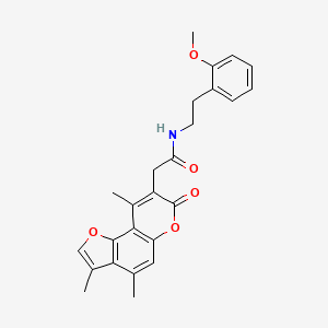 N-[2-(2-Methoxyphenyl)ethyl]-2-{3,4,9-trimethyl-7-oxo-7H-furo[2,3-F]chromen-8-YL}acetamide