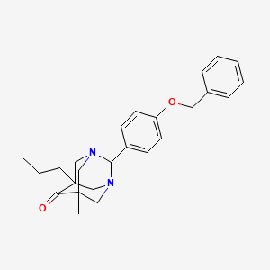 molecular formula C25H30N2O2 B11374990 2-[4-(Benzyloxy)phenyl]-5-methyl-7-propyl-1,3-diazatricyclo[3.3.1.1~3,7~]decan-6-one 