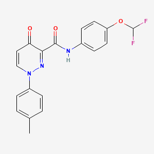 molecular formula C19H15F2N3O3 B11375013 N-[4-(difluoromethoxy)phenyl]-1-(4-methylphenyl)-4-oxo-1,4-dihydropyridazine-3-carboxamide 