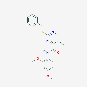 molecular formula C21H20ClN3O3S B11375021 5-chloro-N-(2,4-dimethoxyphenyl)-2-[(3-methylbenzyl)sulfanyl]pyrimidine-4-carboxamide 