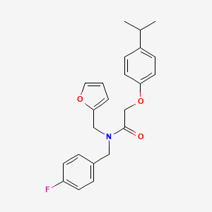 molecular formula C23H24FNO3 B11375028 N-(4-fluorobenzyl)-N-(furan-2-ylmethyl)-2-[4-(propan-2-yl)phenoxy]acetamide 