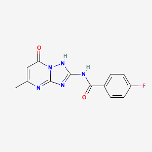 4-fluoro-N-(7-hydroxy-5-methyl[1,2,4]triazolo[1,5-a]pyrimidin-2-yl)benzamide