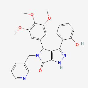 molecular formula C26H24N4O5 B11375051 3-(2-hydroxyphenyl)-5-(pyridin-3-ylmethyl)-4-(3,4,5-trimethoxyphenyl)-4,5-dihydropyrrolo[3,4-c]pyrazol-6(1H)-one 