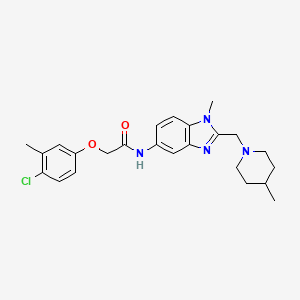 2-(4-chloro-3-methylphenoxy)-N-{1-methyl-2-[(4-methylpiperidin-1-yl)methyl]-1H-benzimidazol-5-yl}acetamide