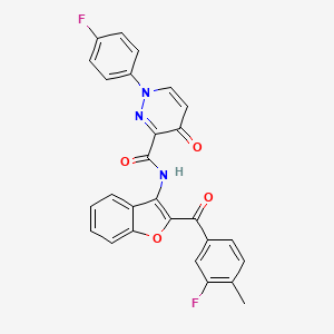 N-{2-[(3-fluoro-4-methylphenyl)carbonyl]-1-benzofuran-3-yl}-1-(4-fluorophenyl)-4-oxo-1,4-dihydropyridazine-3-carboxamide