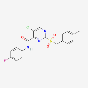 molecular formula C19H15ClFN3O3S B11375104 5-chloro-N-(4-fluorophenyl)-2-[(4-methylbenzyl)sulfonyl]pyrimidine-4-carboxamide 