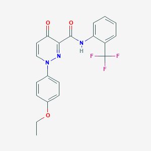 molecular formula C20H16F3N3O3 B11375140 1-(4-ethoxyphenyl)-4-oxo-N-[2-(trifluoromethyl)phenyl]-1,4-dihydropyridazine-3-carboxamide 