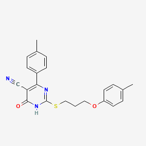 2-{[3-(4-Methylphenoxy)propyl]sulfanyl}-4-(4-methylphenyl)-6-oxo-1,6-dihydropyrimidine-5-carbonitrile