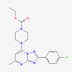 molecular formula C19H21ClN6O2 B11375169 Ethyl 4-[2-(4-chlorophenyl)-5-methyl-[1,2,4]triazolo[1,5-a]pyrimidin-7-yl]piperazine-1-carboxylate 