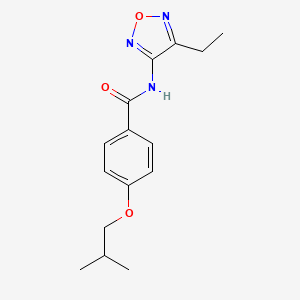 molecular formula C15H19N3O3 B11375186 N-(4-ethyl-1,2,5-oxadiazol-3-yl)-4-(2-methylpropoxy)benzamide 