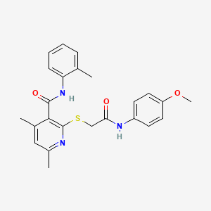 2-({2-[(4-methoxyphenyl)amino]-2-oxoethyl}sulfanyl)-4,6-dimethyl-N-(2-methylphenyl)pyridine-3-carboxamide