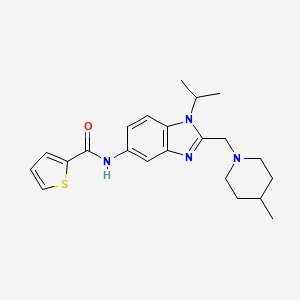 N-{2-[(4-methylpiperidin-1-yl)methyl]-1-(propan-2-yl)-1H-benzimidazol-5-yl}thiophene-2-carboxamide