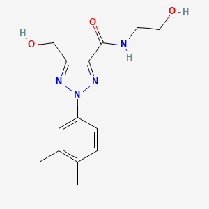 2-(3,4-dimethylphenyl)-N-(2-hydroxyethyl)-5-(hydroxymethyl)-2H-1,2,3-triazole-4-carboxamide