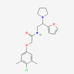 2-(4-chloro-3,5-dimethylphenoxy)-N-[2-(furan-2-yl)-2-(pyrrolidin-1-yl)ethyl]acetamide