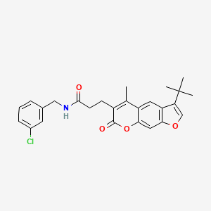 3-(3-tert-butyl-5-methyl-7-oxo-7H-furo[3,2-g]chromen-6-yl)-N-(3-chlorobenzyl)propanamide