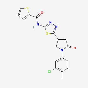 N-{5-[1-(3-chloro-4-methylphenyl)-5-oxopyrrolidin-3-yl]-1,3,4-thiadiazol-2-yl}thiophene-2-carboxamide