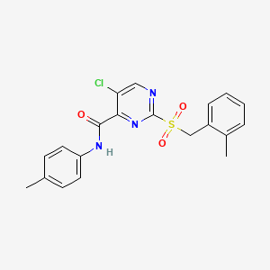 5-chloro-2-[(2-methylbenzyl)sulfonyl]-N-(4-methylphenyl)pyrimidine-4-carboxamide