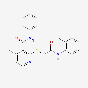 2-({2-[(2,6-dimethylphenyl)amino]-2-oxoethyl}sulfanyl)-4,6-dimethyl-N-phenylpyridine-3-carboxamide