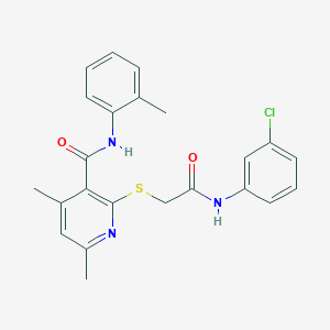 2-({2-[(3-chlorophenyl)amino]-2-oxoethyl}sulfanyl)-4,6-dimethyl-N-(2-methylphenyl)pyridine-3-carboxamide