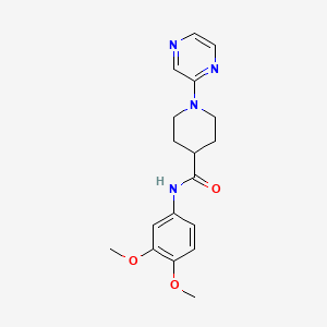 molecular formula C18H22N4O3 B11375311 N-(3,4-dimethoxyphenyl)-1-pyrazin-2-ylpiperidine-4-carboxamide CAS No. 605639-69-8