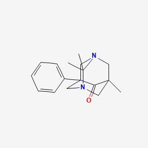 molecular formula C17H22N2O B11375318 2,2,5-Trimethyl-7-phenyl-1,3-diazatricyclo[3.3.1.1~3,7~]decan-6-one 