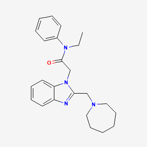 molecular formula C24H30N4O B11375326 2-[2-(azepan-1-ylmethyl)-1H-benzimidazol-1-yl]-N-ethyl-N-phenylacetamide 