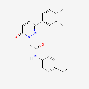 molecular formula C23H25N3O2 B11375347 2-(3-(3,4-dimethylphenyl)-6-oxopyridazin-1(6H)-yl)-N-(4-isopropylphenyl)acetamide 