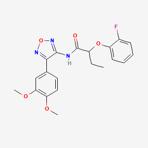 molecular formula C20H20FN3O5 B11375353 N-[4-(3,4-dimethoxyphenyl)-1,2,5-oxadiazol-3-yl]-2-(2-fluorophenoxy)butanamide 