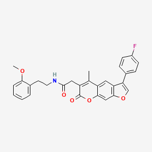 molecular formula C29H24FNO5 B11375375 2-[3-(4-fluorophenyl)-5-methyl-7-oxo-7H-furo[3,2-g]chromen-6-yl]-N-[2-(2-methoxyphenyl)ethyl]acetamide 