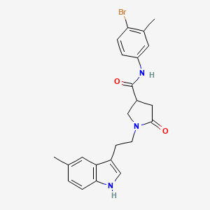 N-(4-bromo-3-methylphenyl)-1-[2-(5-methyl-1H-indol-3-yl)ethyl]-5-oxopyrrolidine-3-carboxamide