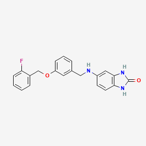 5-({3-[(2-fluorobenzyl)oxy]benzyl}amino)-1,3-dihydro-2H-benzimidazol-2-one