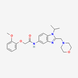 2-(2-methoxyphenoxy)-N-[2-(morpholin-4-ylmethyl)-1-(propan-2-yl)-1H-benzimidazol-5-yl]acetamide