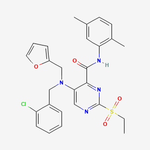 5-[(2-chlorobenzyl)(furan-2-ylmethyl)amino]-N-(2,5-dimethylphenyl)-2-(ethylsulfonyl)pyrimidine-4-carboxamide