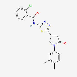 2-chloro-N-{5-[1-(3,4-dimethylphenyl)-5-oxopyrrolidin-3-yl]-1,3,4-thiadiazol-2-yl}benzamide