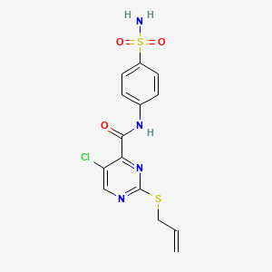 molecular formula C14H13ClN4O3S2 B11375418 5-chloro-2-(prop-2-en-1-ylsulfanyl)-N-(4-sulfamoylphenyl)pyrimidine-4-carboxamide 