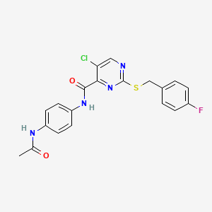 5-chloro-N-(4-acetamidophenyl)-2-{[(4-fluorophenyl)methyl]sulfanyl}pyrimidine-4-carboxamide