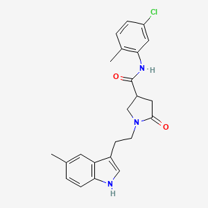 molecular formula C23H24ClN3O2 B11375443 N-(5-chloro-2-methylphenyl)-1-[2-(5-methyl-1H-indol-3-yl)ethyl]-5-oxopyrrolidine-3-carboxamide 