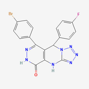 molecular formula C18H11BrFN7O B11375462 10-(4-bromophenyl)-8-(4-fluorophenyl)-2,4,5,6,7,11,12-heptazatricyclo[7.4.0.03,7]trideca-1(9),3,5,10-tetraen-13-one 