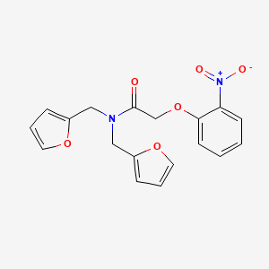 N,N-bis(furan-2-ylmethyl)-2-(2-nitrophenoxy)acetamide