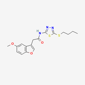 N-[5-(butylsulfanyl)-1,3,4-thiadiazol-2-yl]-2-(5-methoxy-1-benzofuran-3-yl)acetamide