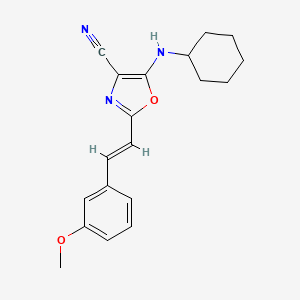 molecular formula C19H21N3O2 B11375533 5-(cyclohexylamino)-2-[(E)-2-(3-methoxyphenyl)ethenyl]-1,3-oxazole-4-carbonitrile 