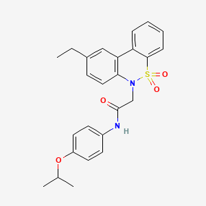 2-(9-ethyl-5,5-dioxido-6H-dibenzo[c,e][1,2]thiazin-6-yl)-N-(4-isopropoxyphenyl)acetamide