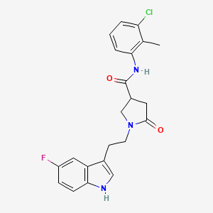 N-(3-chloro-2-methylphenyl)-1-[2-(5-fluoro-1H-indol-3-yl)ethyl]-5-oxopyrrolidine-3-carboxamide