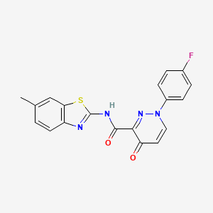 molecular formula C19H13FN4O2S B11375552 1-(4-fluorophenyl)-N-(6-methyl-1,3-benzothiazol-2-yl)-4-oxo-1,4-dihydropyridazine-3-carboxamide 