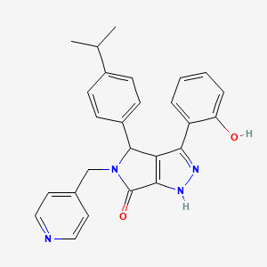 molecular formula C26H24N4O2 B11375565 3-(2-hydroxyphenyl)-4-[4-(propan-2-yl)phenyl]-5-(pyridin-4-ylmethyl)-4,5-dihydropyrrolo[3,4-c]pyrazol-6(1H)-one 