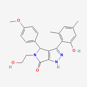 molecular formula C22H23N3O4 B11375566 3-(2-hydroxy-4,6-dimethylphenyl)-5-(2-hydroxyethyl)-4-(4-methoxyphenyl)-4,5-dihydropyrrolo[3,4-c]pyrazol-6(1H)-one 