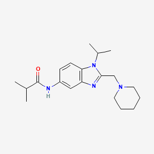 2-methyl-N-[2-(piperidin-1-ylmethyl)-1-(propan-2-yl)-1H-benzimidazol-5-yl]propanamide