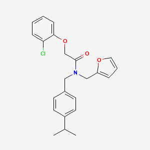 molecular formula C23H24ClNO3 B11375586 2-(2-chlorophenoxy)-N-(furan-2-ylmethyl)-N-[4-(propan-2-yl)benzyl]acetamide 