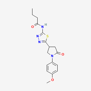 N-{5-[1-(4-methoxyphenyl)-5-oxopyrrolidin-3-yl]-1,3,4-thiadiazol-2-yl}butanamide